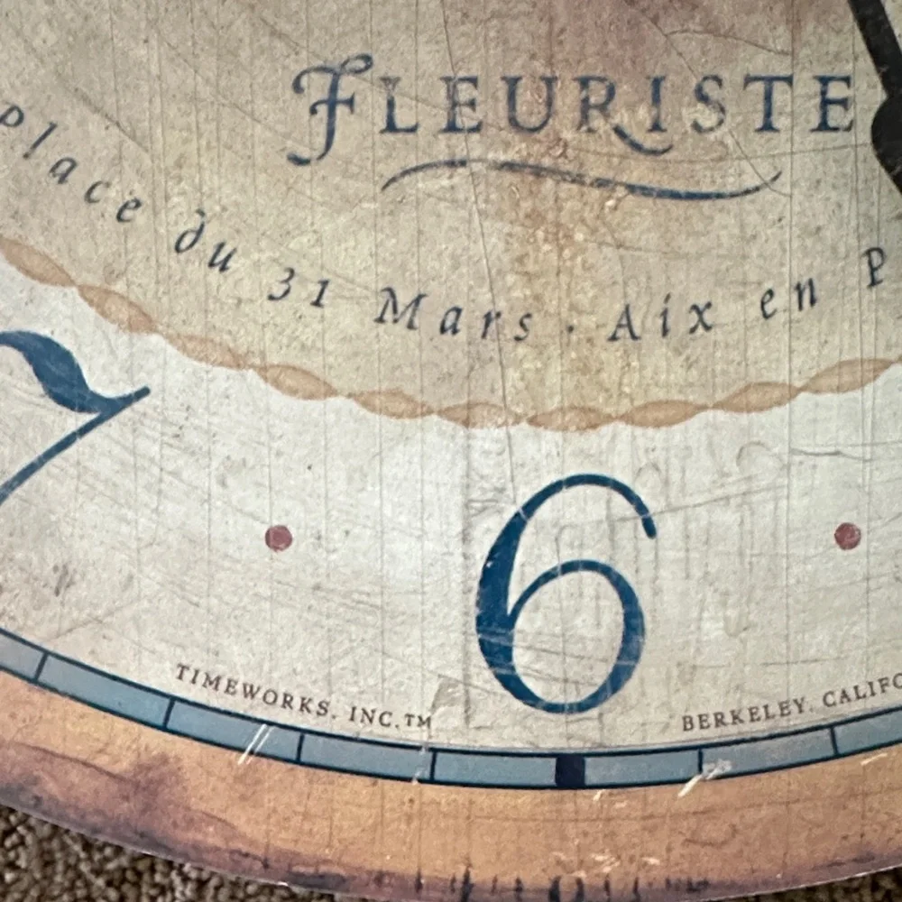 Timeworks Floral Vintage Wall Clock